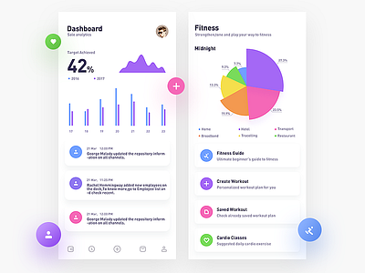 Fitness Dashboard App Design app illustration minimal ui ux vector