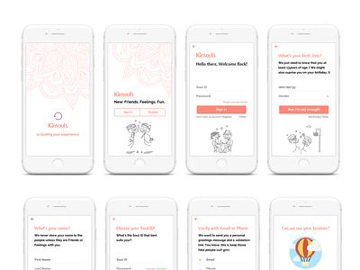 App Sign up process app clean illustration minimal register sign in