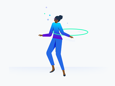 Hula Hoopin' character empty state girl gradient hula hoop illustration person uesertesting woman