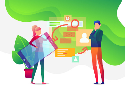 UX/UI design - illustration character design illustration landing landing page page ui ux ux design web website