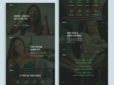 Motivation for raw vegans challenge concept diet landing landing page motivation raw rawfood rawfoodist site for app ui vegan web design website