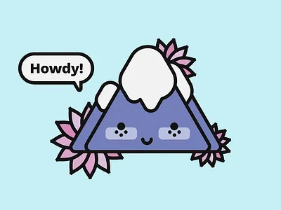 Mountain baby cute flowers howdy illustration montana moutain smile snow