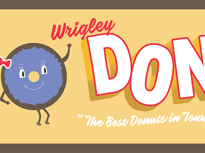Wrigley Donut Shop design donuts graphic design lost type sign painter sign painting