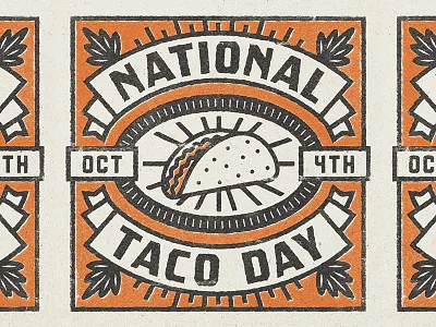 Happy National Taco Day! badge match matchbook national stamp taco tacos texture