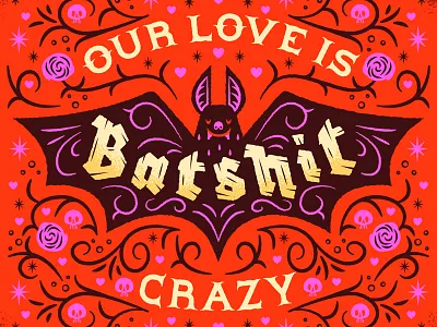 Batshit Crazy branding design illustration illustrator orange type typography