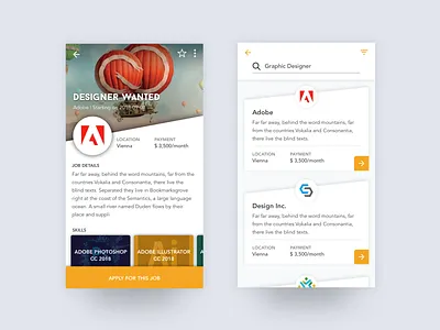 Job App UI Design app clean dailyui flat minimal modern sleek ui ui design