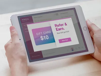 Dashboard Referral Widget Refer Earn Modal dashboard ui interface design modal box user experience user interface