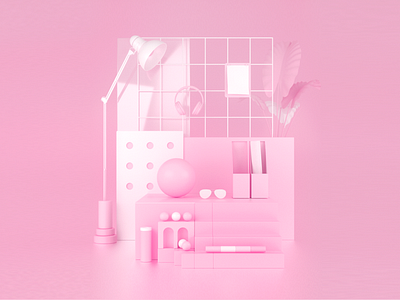 Banner-01 banner c4d design pink ui web