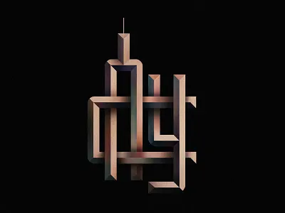 NYC beveled graphic design logotype type typography