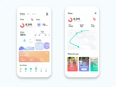 Fitness & water intake tracker app design fitness fitness app interface ios ui user ux
