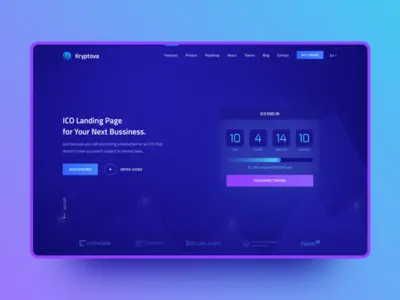 Kryptova ICO Landing Page bitcoin crypto crypto currency crypto exchange crypto wallet cryptocoin ico ico agency ico consulting ico landing mining