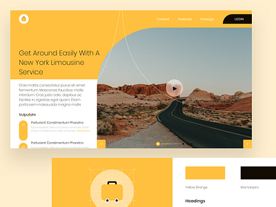 Travel Langing - Freebies design freebies landing play road styleguide tour travel typography web website yellow