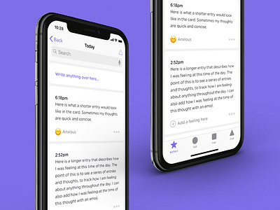 Humanize - Reflect emoji entry feed feelings ios journal reflection ui
