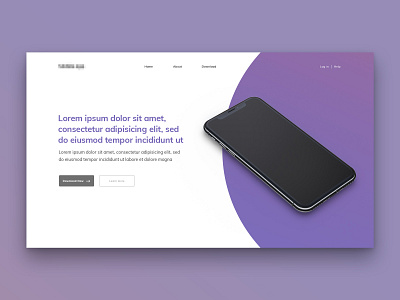 Layout 3.4 | Mobile app landing page apple design gradient iphone iphonex iphonexs landing page minimal mobile mobile app photoshop purple ui ux website