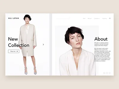 Nili Lotan Webpage clean clean landing page contemporary fashion homepage modern pastel simple clean interface simple design ui ux web webpage website