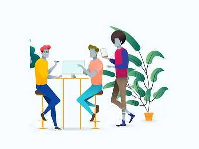 Green Office Dream Illustration design green illustration office dream office illustration ui ux web web design