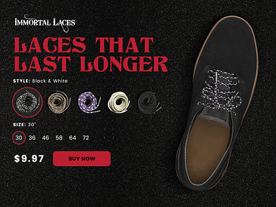 Immortal Laces Ui design ecommerce skate board ui ux