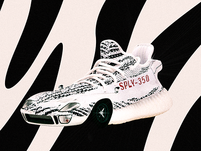 ADIDAS YEEZY (FORD GT40 MIX) adidas art black car collage composition design fashion flat illustration italy minimal shoes sneaker sneakerhead street yeezy zebra