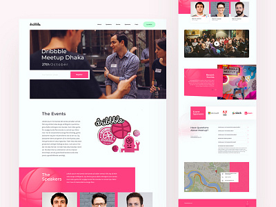 Dribbble Meetup | landing page bd concept design contact dribbble landing page meetup minimal ui ux webdesign