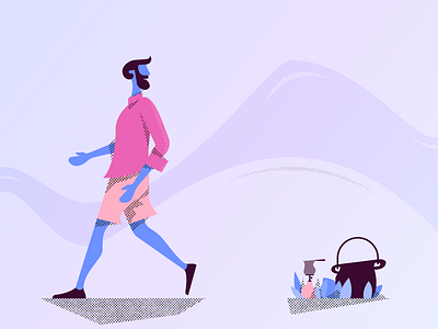 Leftovers character character art character concept characterdesign color design flat gradient illustration texture travel vector