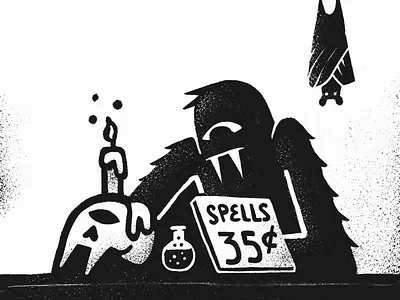 $00.35 bat grit inktober skull spell spooky texture