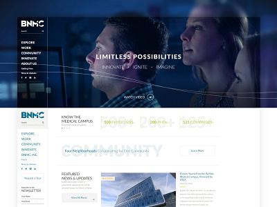 BNMC Homepage buffalo campus hero homepage medical niagara typogaphy ui ux ux ui