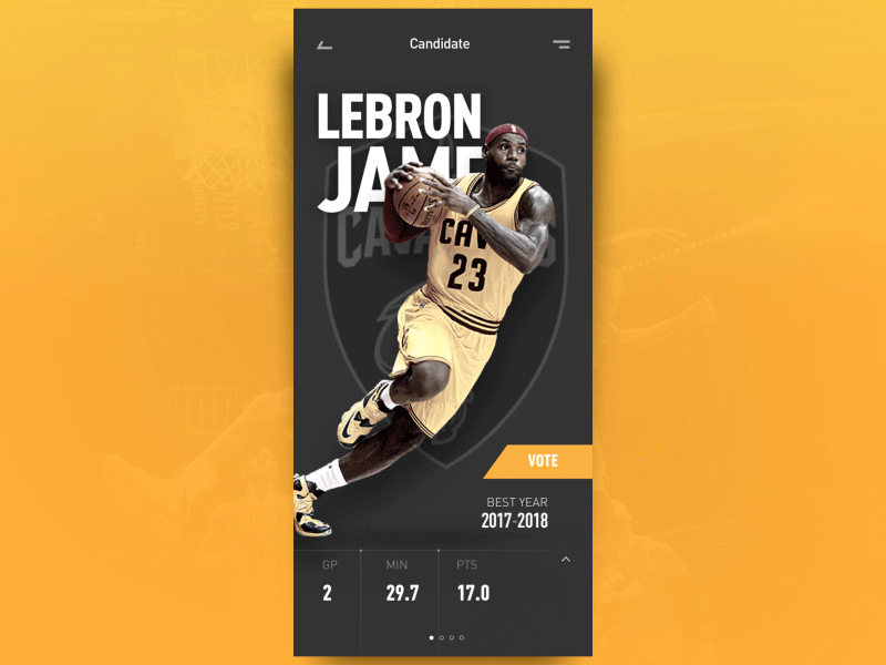Candidate interface motion animation design ios ui nba ui