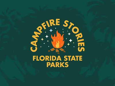 Campfire Stories brand camp camping fire florida illustator illustration logo park parks stars vector