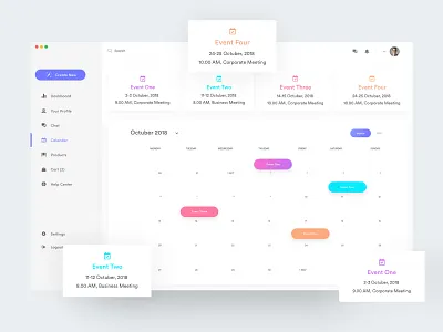 Dashboard Interface (Calendar) android app application bank chart cryptocurrency dashboard design dribbble finance financial fintech gauge graph map ios iphone mobile ui statistics stats charts ux