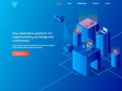 Crypto landing page bitcoin crypto design ethereum graphic design ico illustrations landing ui ui elements ux web