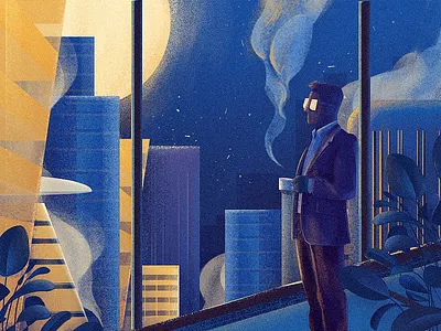 Before dawn before dawn blue and yellow design color dream illustration illustrations