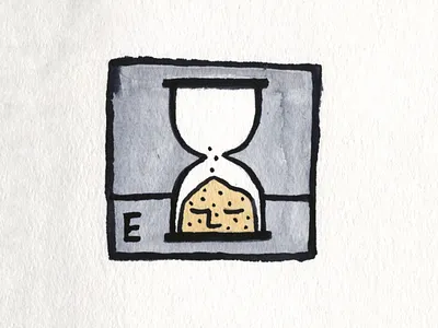 7. Exhausted austin conceptual design exhausted hourglass icon illustration inktober inktober2018