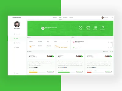 Student Dashboard bitcoin dasboard design flat student ui ux