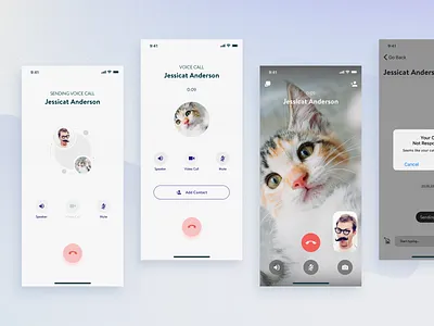 Intranet Messenger - Video & Voice Call Flow chat chat app conference conversation messenger messenger app messengers mobile mobile app mobile app design mobile app experience ui ui design ux ux design video call video chat video conferencing voice call