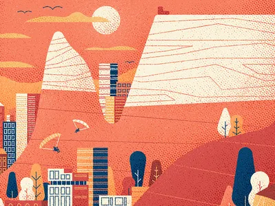 Around the World in Five Covers airplane cape town editorial flat illustration plane table mountain texture vector window