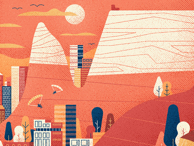 Around the World in Five Covers airplane cape town editorial flat illustration plane table mountain texture vector window