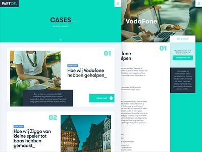 PartOf website - cases page cases detail page ui ux website