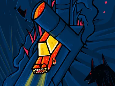 Mysterious Land_05 art blue comics dark earth eye human illustration landscape monster people society vector