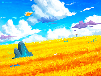 A Comme Amour autumn design fire forest illustration innn paint ui yellow