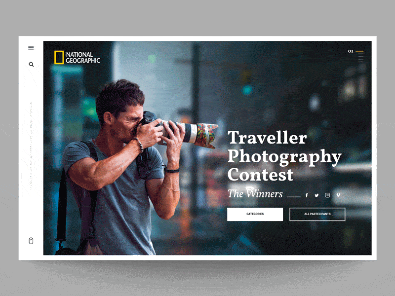 Daily UI "Subtle Parallax Zoom" animation concept design exploration header interaction interface motion national geographic parallax presentation principle ui ux web webdesign website