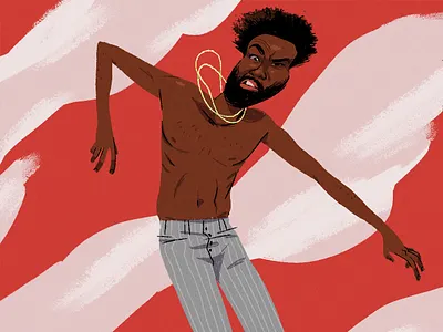 This is America 2018 actor america art character design childish gambino color design digital donald glover drawing editorial illustration likeness music musician photoshop portrait stylized usa