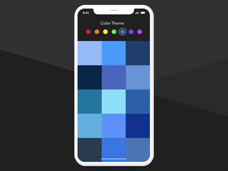 Color Picker animation app app animation blue color concept dailyui design design app gif indigo invision invisionstudio mobile nyc picker tiles ui uidesign vector