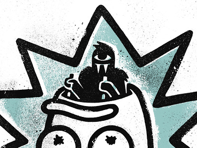 Drooling brain creature drooling gritty inktober rickandmorty texture
