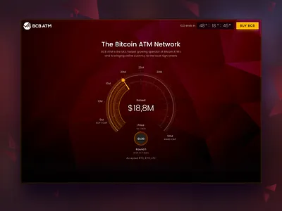 ICO Landing Page for BCB ATM blockchain crypto cryptocurrency ico landing lp
