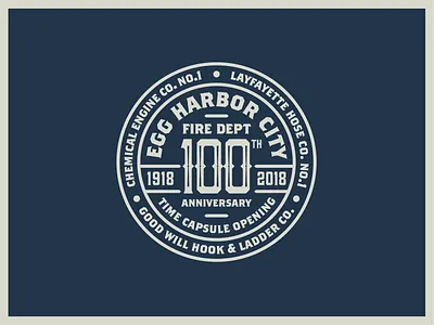 Egg Harbor City Fire Dept. 100 anniversary badge emblem fire fire department new jersey nj