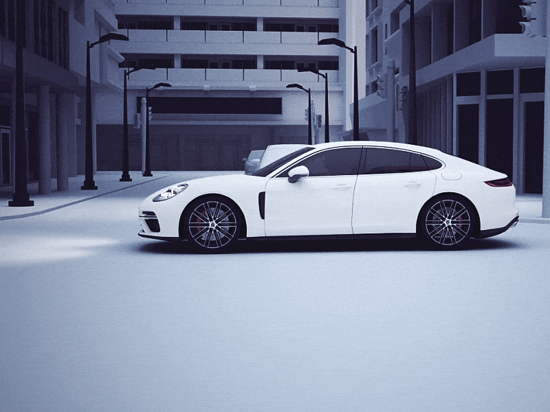 Motion of the car 3d animation blender 3d car app cars city lights motion porsche taxi vehicle