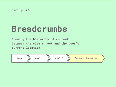 Cutup #6 Breadcrumbs breadcrumb breadcrumb bar breadcrumbs code cover css frontend graphic design hero hero image illustration infographic nav navigation bar ui