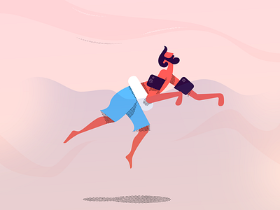 Dog Paddle character character art character concept characterdesign color design dog paddle flat gradient illustration swim texture vector