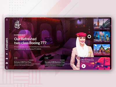 Emirates Airline Concept branding clean colors creative design dribbble dubai emirates flat fly illustration landing page minimalistic type typography ui ux ux design web website