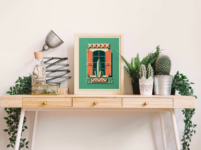 Oaxaca Art Print art print cacti cactus dan kuhlken design dkng dkng studios geometric illustration mexico nathan goldman poster screen print silkscreen southwestern succulent texture vector